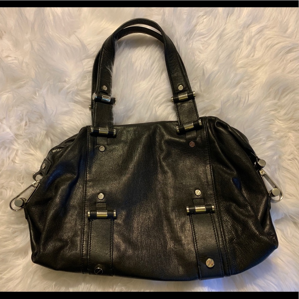 Michael Kors black leather shoulder purse